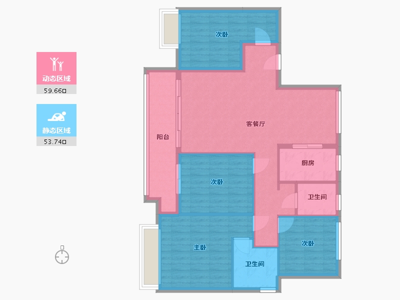 安徽省-安庆市-融创岳未来-108.80-户型库-动静分区