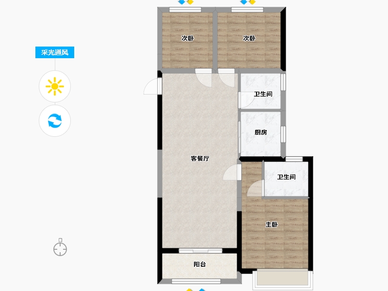 山东省-济南市-天鸿公园大道-83.80-户型库-采光通风