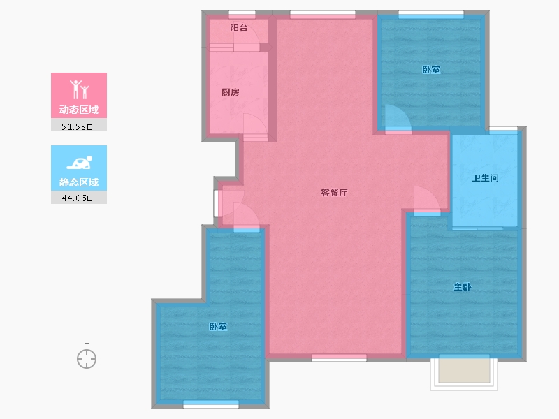 内蒙古自治区-锡林郭勒盟-京樾城-94.59-户型库-动静分区