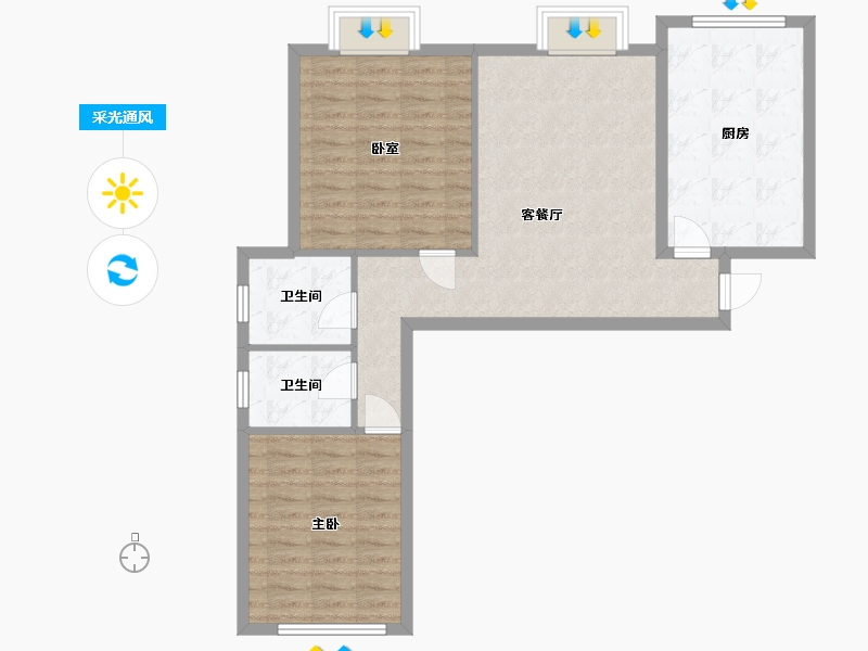 河北省-邯郸市-春光小区-99.20-户型库-采光通风