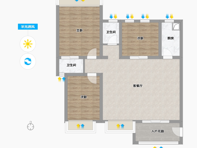 广东省-潮州市-东岸国际-96.55-户型库-采光通风