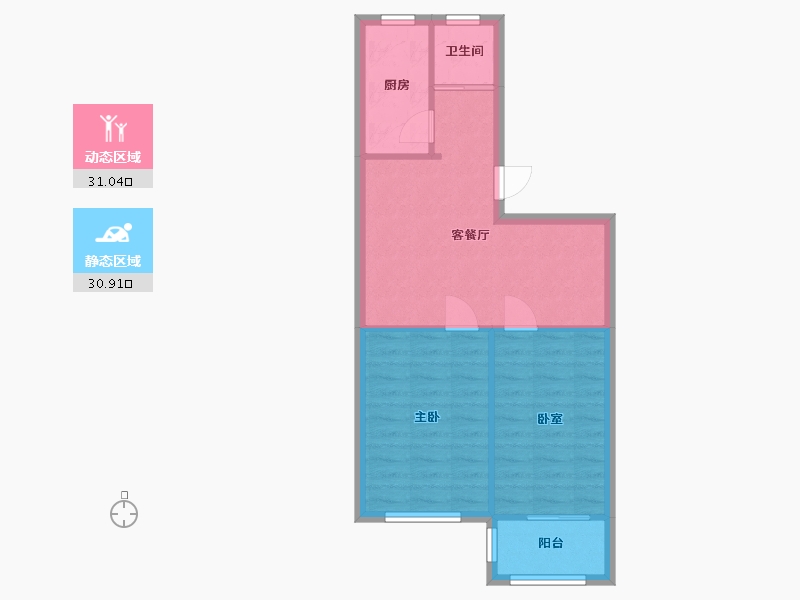 安徽省-合肥市-庆丰小区-68.85-户型库-动静分区