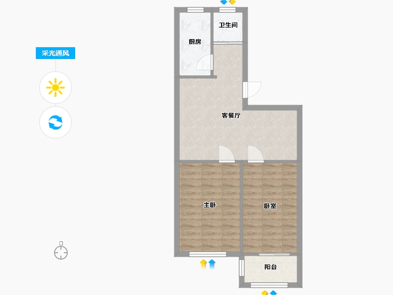 安徽省-合肥市-庆丰小区-68.85-户型库-采光通风