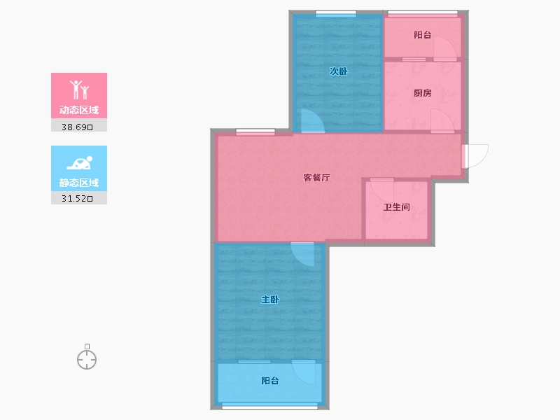 山东省-济南市-匡山小区-61.15-户型库-动静分区