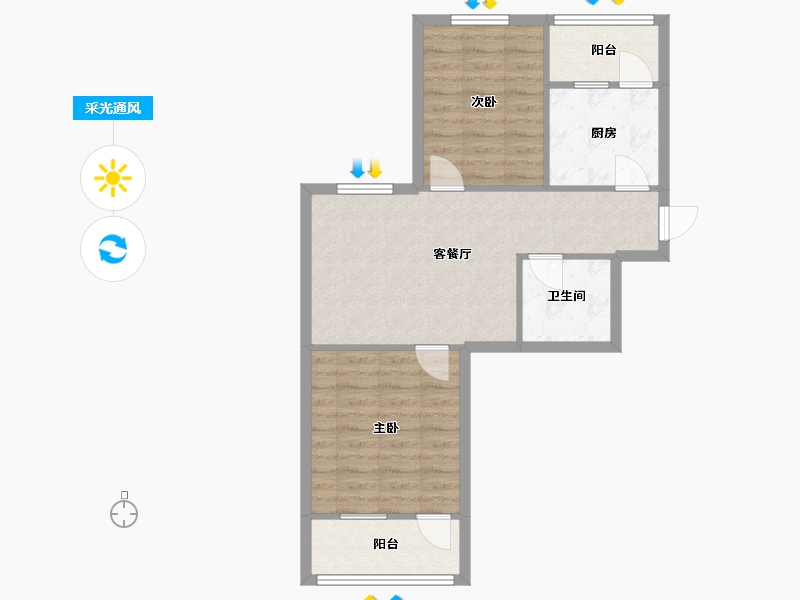 山东省-济南市-匡山小区-61.15-户型库-采光通风