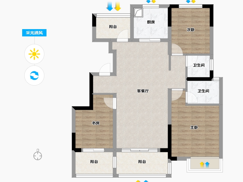 贵州省-遵义市-凤凰山居-89.46-户型库-采光通风