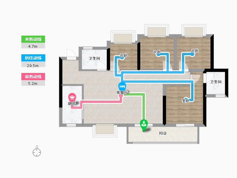 四川省-巴中市-置信国际社区二期-96.00-户型库-动静线