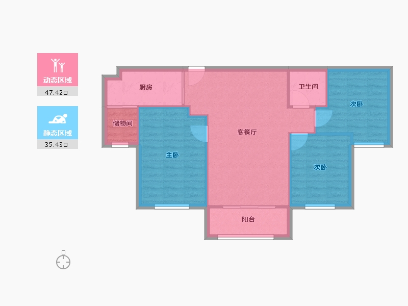 山东省-临沂市-银丰公馆-80.88-户型库-动静分区