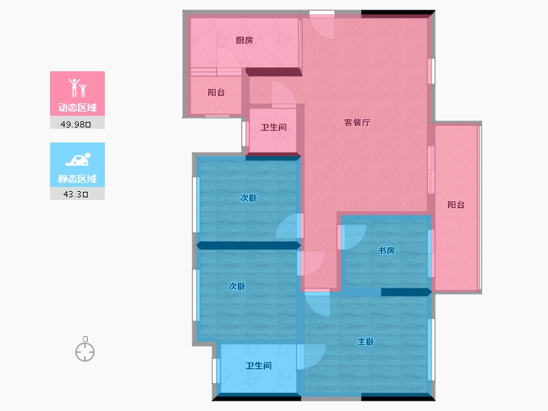 四川省-遂宁市-正黄金域香江-82.17-户型库-动静分区