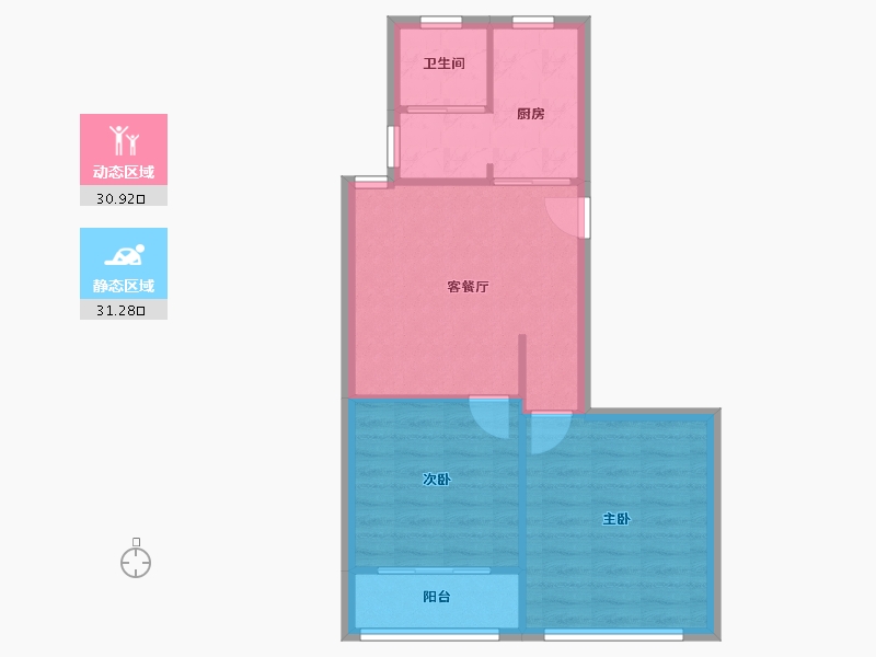 上海-上海市-由由二村社区-56.32-户型库-动静分区