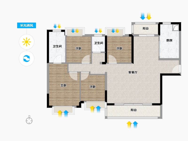 福建省-漳州市-建发缦云-133.60-户型库-采光通风