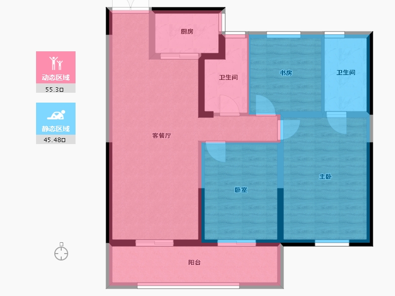 浙江省-温州市-苍南君悦城-89.44-户型库-动静分区