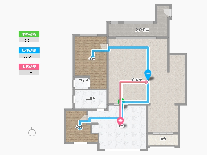 广东省-佛山市-佛山市高明区锦花花园-165.00-户型库-动静线