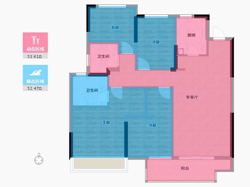 浙江省-衢州市-华达阳光城-95.60-户型库-动静分区