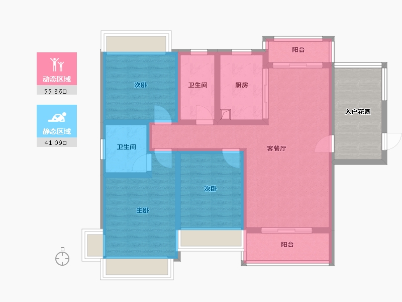 湖南省-株洲市-中房天玺湾-97.40-户型库-动静分区