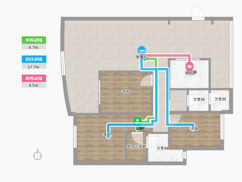 湖北省-黄石市-航宇仁智山水-94.81-户型库-动静线