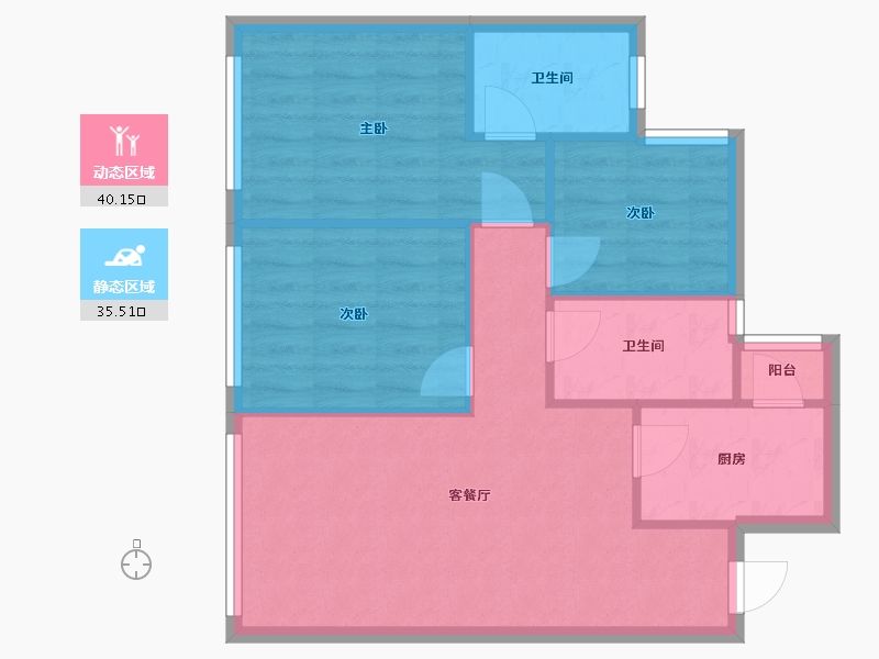 四川省-成都市-西环里-85.60-户型库-动静分区