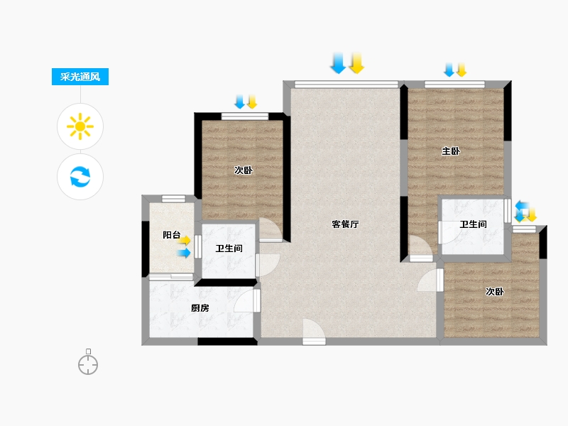 陕西省-汉中市-西雅鑫城-98.43-户型库-采光通风