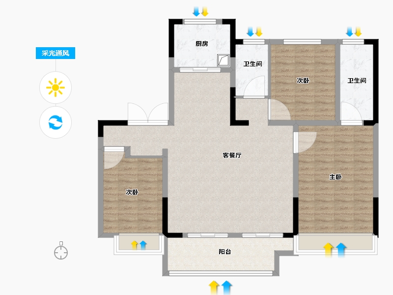 河南省-洛阳市-建业江山汇-118.00-户型库-采光通风