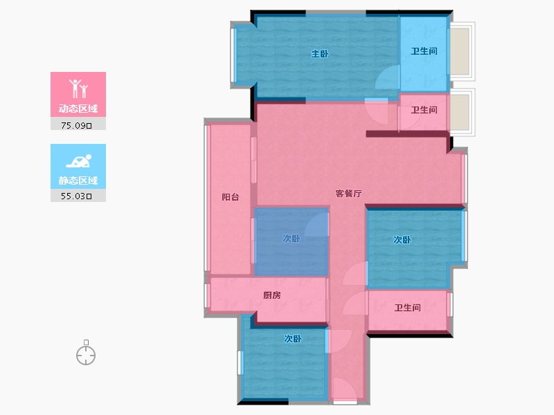 广东省-江门市-恩平国际御峰1栋-110.00-户型库-动静分区