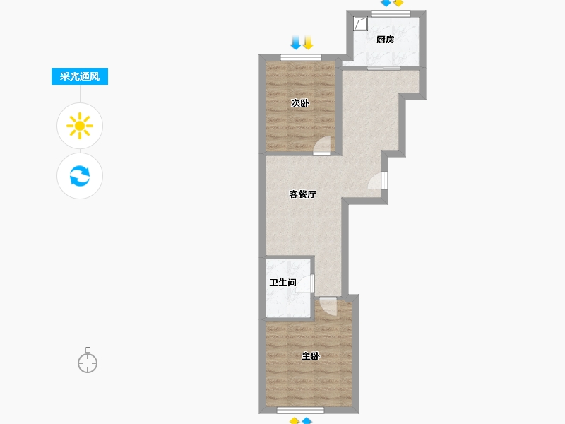 北京-北京市-北京中瑞公寓-51.20-户型库-采光通风