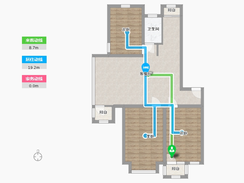 江西省-吉安市-科苑小区-84.80-户型库-动静线