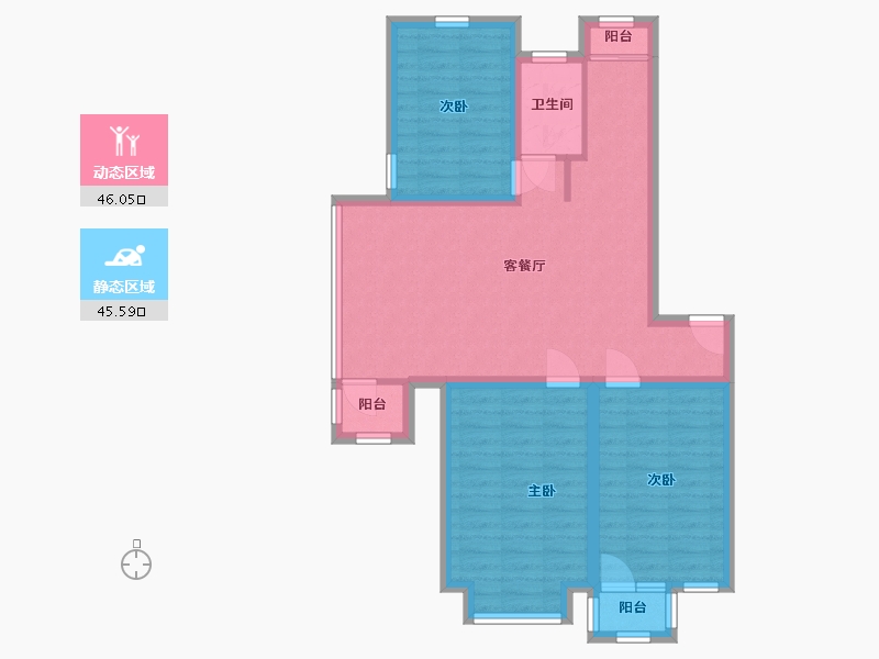 江西省-吉安市-科苑小区-84.80-户型库-动静分区