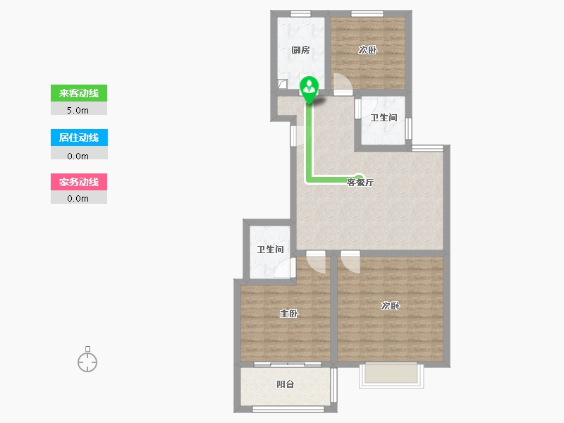 山东省-济宁市-汶上县理想花园小区-88.69-户型库-动静线