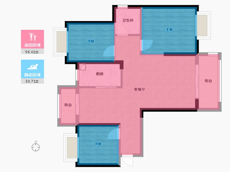 江西省-南昌市-新时代小区-83.62-户型库-动静分区