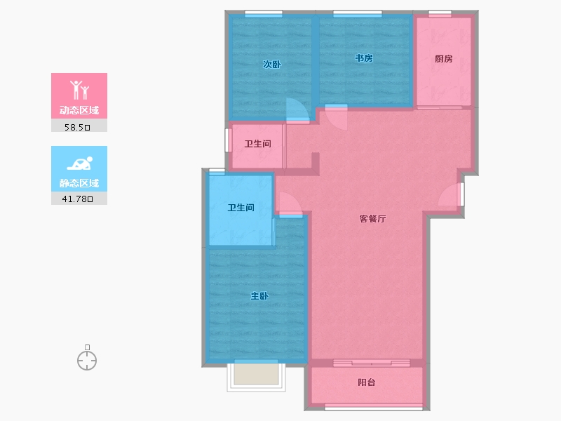 河北省-邢台市-幸福里小区-104.78-户型库-动静分区