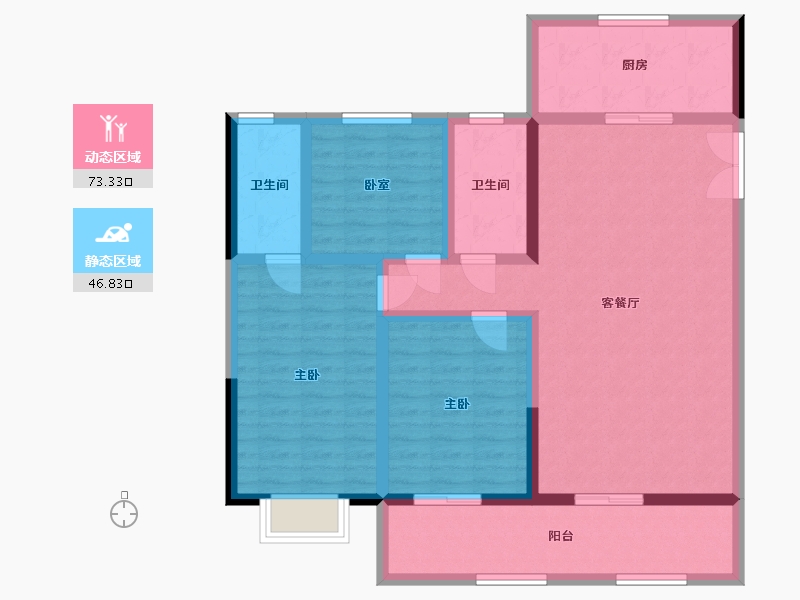 山东省-菏泽市-御景天下-106.40-户型库-动静分区