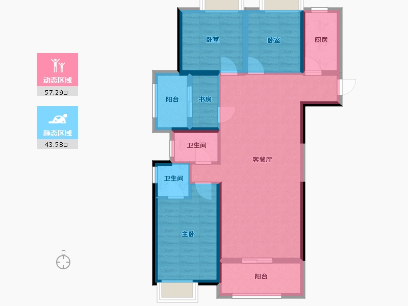 福建省-龙岩市-美伦生态城-94.44-户型库-动静分区