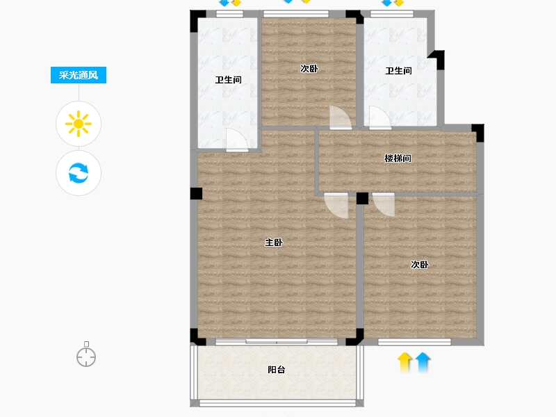 安徽省-宣城市-万兴群贤府-112.00-户型库-采光通风