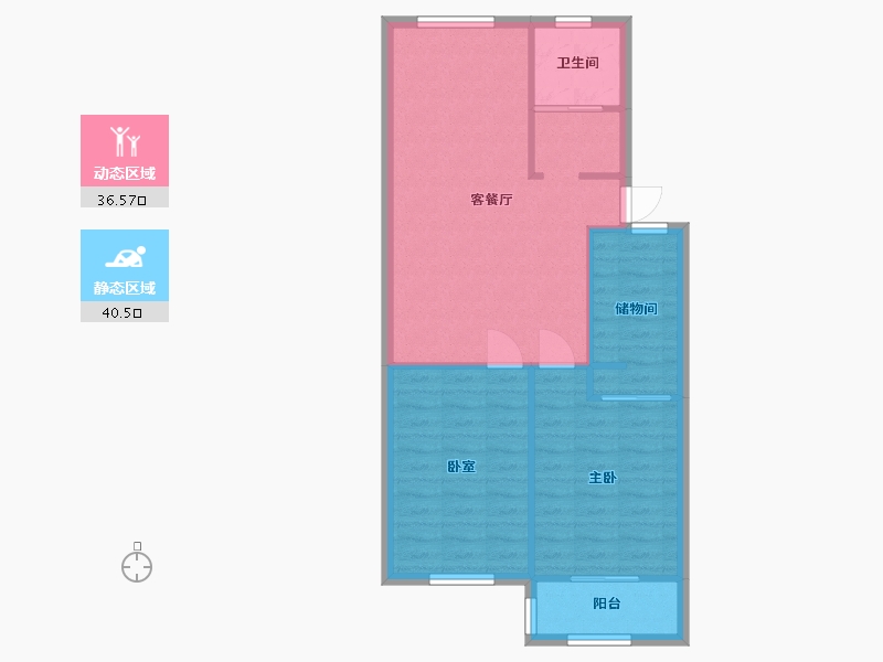 上海-上海市-新沪路285弄小区-68.77-户型库-动静分区