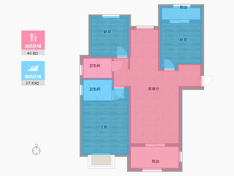 河南省-郑州市-浩创梧桐郡-69.00-户型库-动静分区