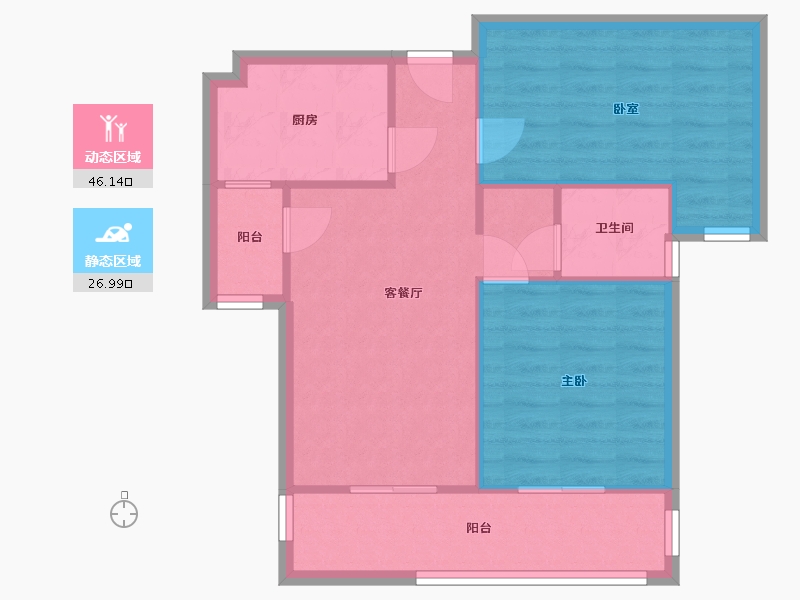 湖北省-宜昌市-兴润首府-66.08-户型库-动静分区