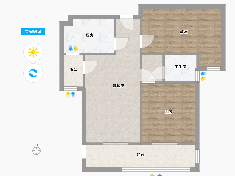 湖北省-宜昌市-兴润首府-66.08-户型库-采光通风