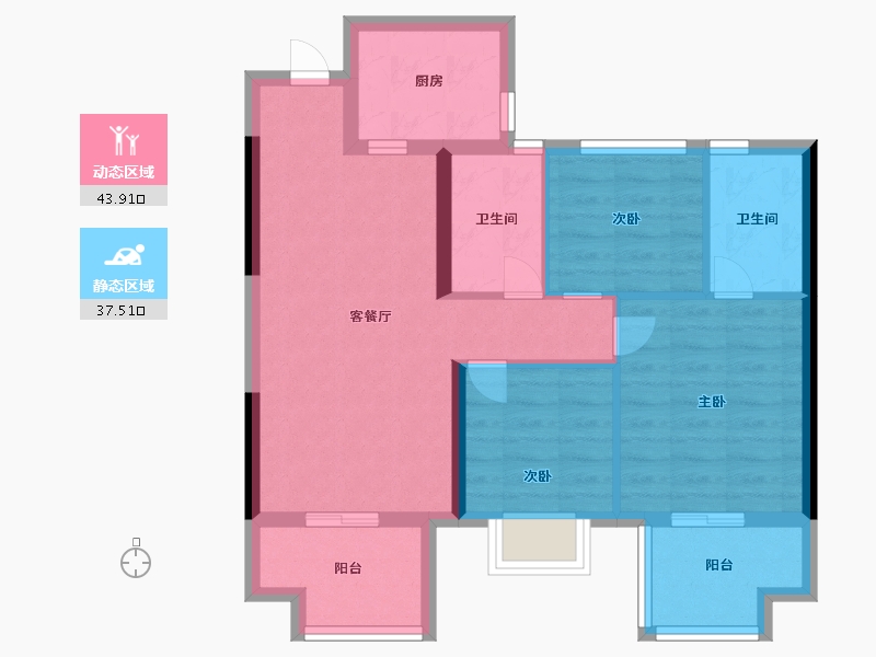 福建省-福州市-恒宇国际观邸-72.00-户型库-动静分区