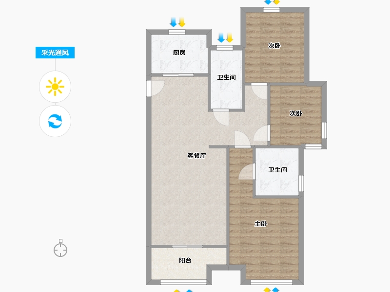 河北省-石家庄市-高远森霖城(一区)-99.79-户型库-采光通风