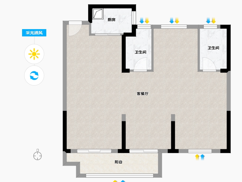 浙江省-温州市-新鸿 万锦城-89.00-户型库-采光通风