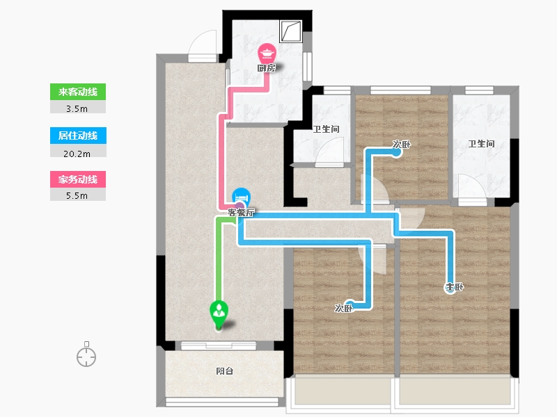 浙江省-台州市-中南锦悦府-85.92-户型库-动静线