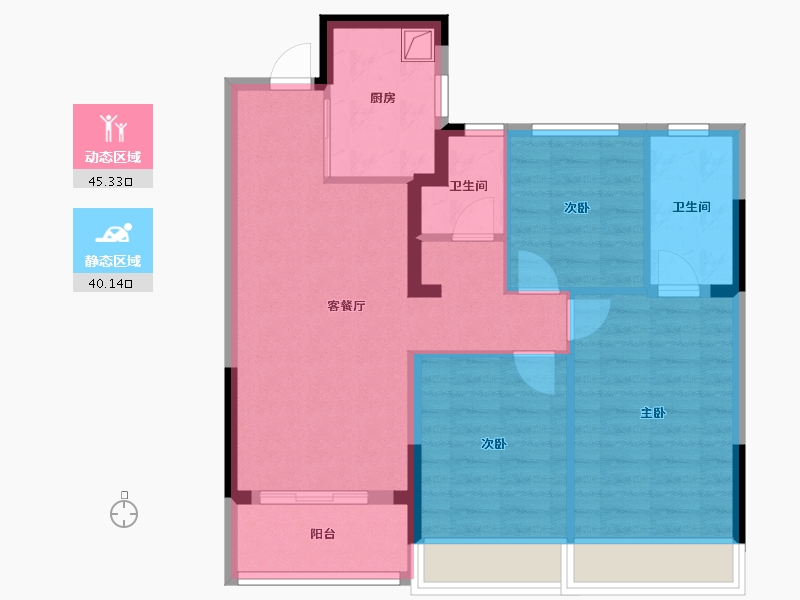 浙江省-台州市-中南锦悦府-85.92-户型库-动静分区