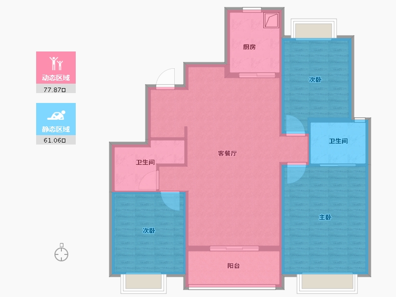 上海-上海市-弘久新弘北外滩-126.00-户型库-动静分区