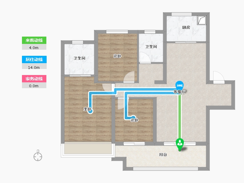 河南省-郑州市-兴港云著-86.00-户型库-动静线