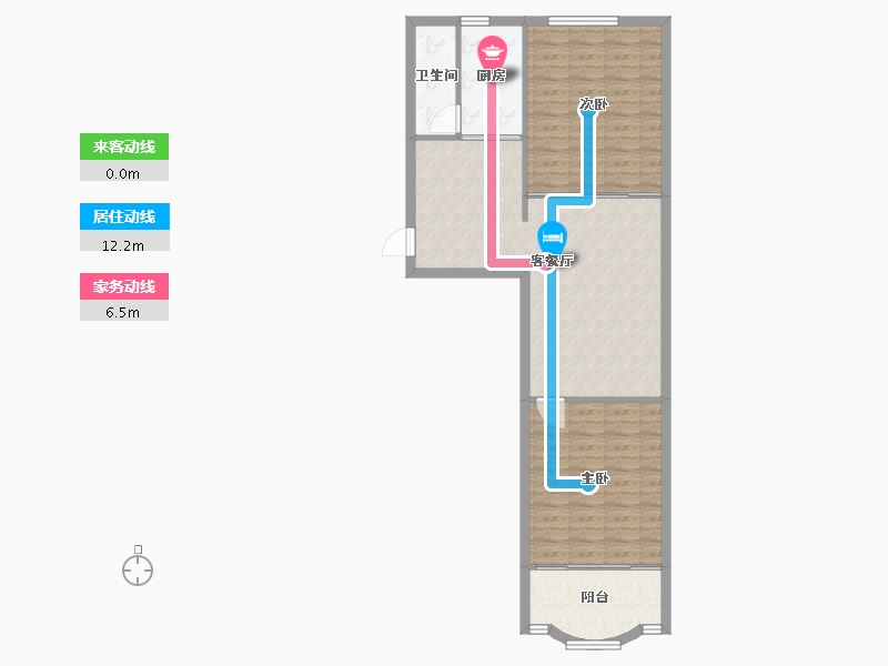 福建省-福州市-中亭街C区(利业苑)-54.00-户型库-动静线