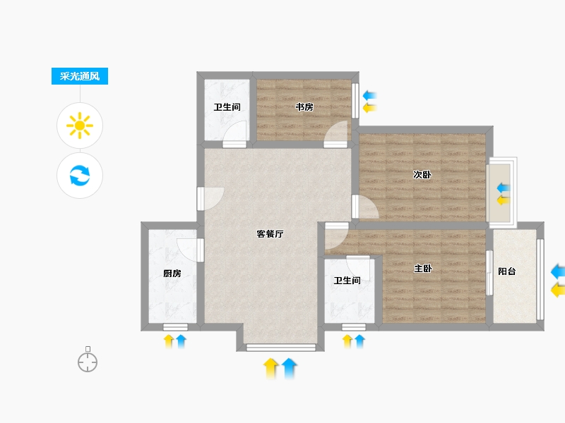 福建省-福州市-福州高新区海西高新技术产业园1期安置房C区-84.00-户型库-采光通风