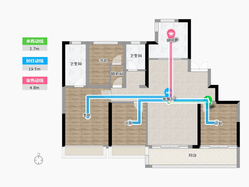 湖南省-长沙市-绿城招商桂语云峰-113.60-户型库-动静线