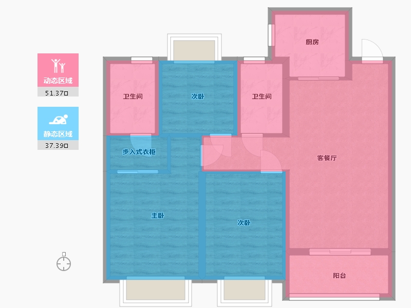 浙江省-台州市-誉峰嘉园-78.72-户型库-动静分区