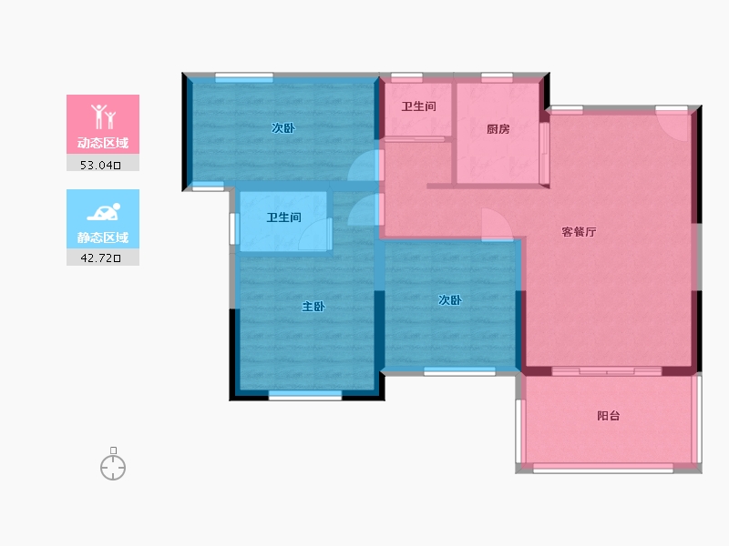 湖南省-长沙市-通号岭绣苑-91.37-户型库-动静分区