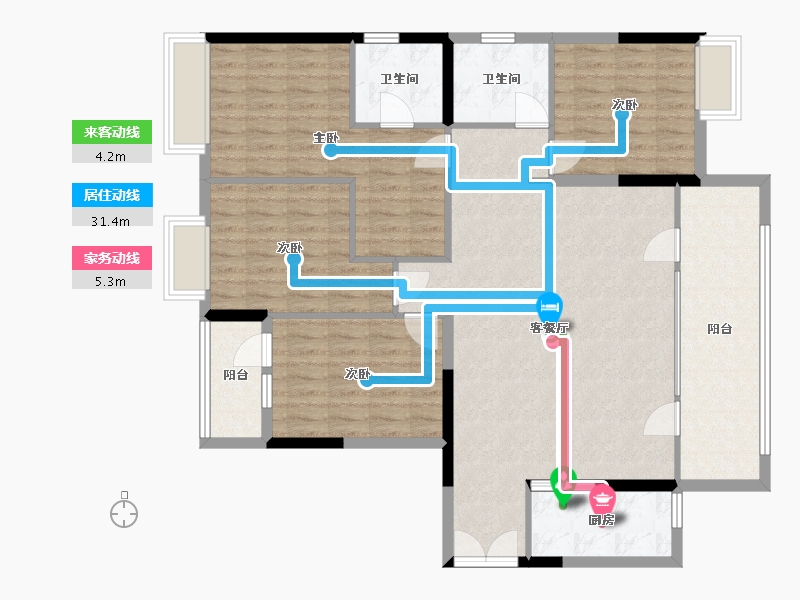 湖北省-十堰市-南山五福堂-127.00-户型库-动静线